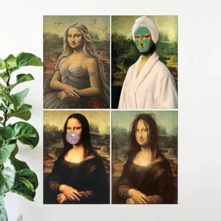 Placa Decorativa Quadro Monalisa 44x29,5cm (1 unidade)