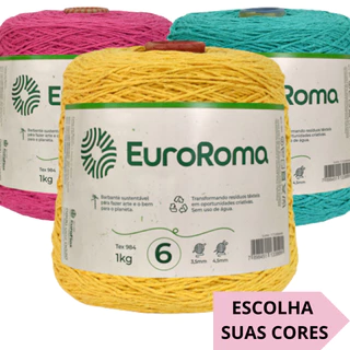 Barbante Euroroma N°6 com 1kg 1016 metros Croche Trico Artesanato em Oferta na Shopee