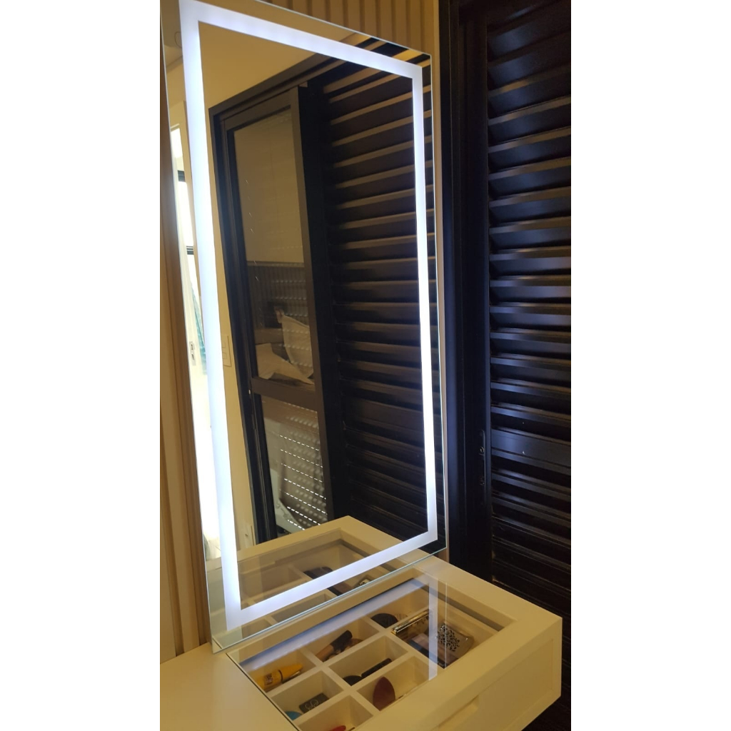 Espelho Camarim com led 70x60 Branco Neutro | Shopee Brasil