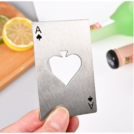 30 Peças Abridor de Garrafa Formato Carta De Baralho As De Espadas Aco Inox