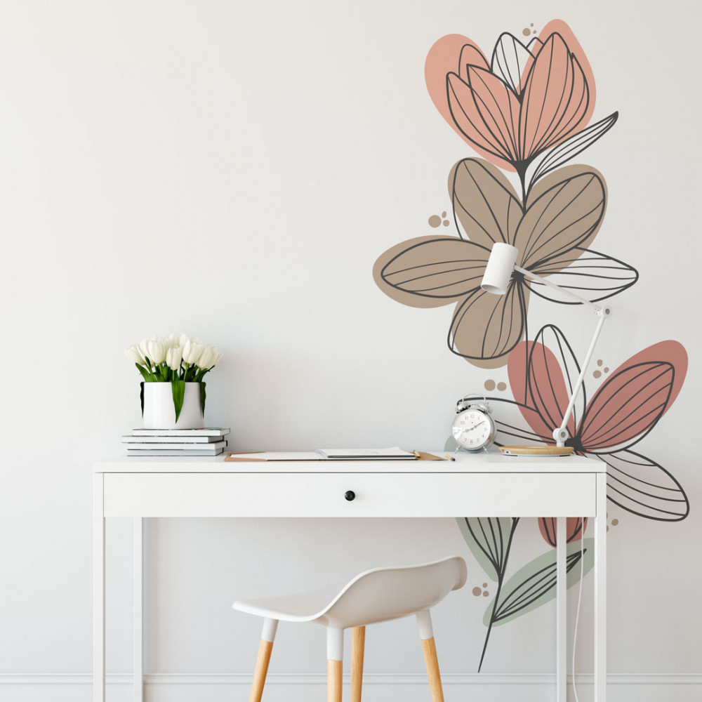 Adesivo de Parede Flores Boho Chic | Shopee Brasil