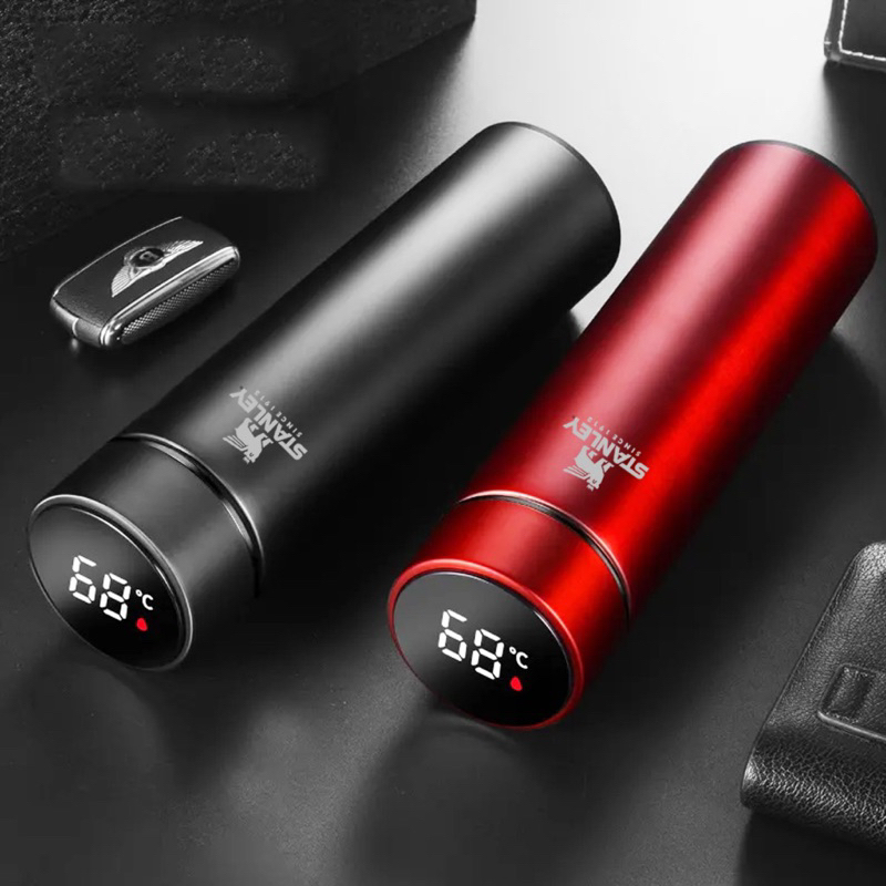 Garrafa Térmica Em Aço Inox Com Termômetro Digital 500ml Led