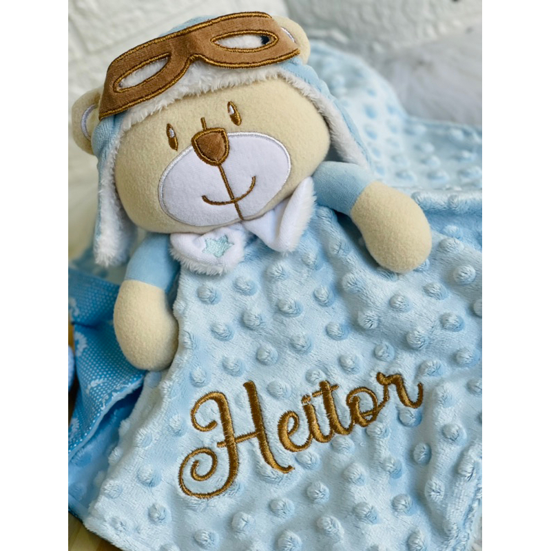 Naninha Pelúcia Urso Aviador.