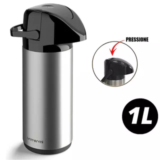 Garrafa de café inox 1L de pressão térmica. Quente e frio Unitermi