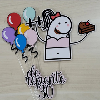 Topo De Bolo Flork Meme Bento Cake Topper dou uma surtada em