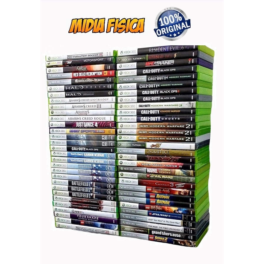 Jogos Xbox 360 - Originais - Semi-Novos - Mídia Física