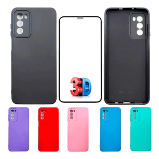 Capa Capinha Aveludada + Película 9D Moto G52 G82 Silicone