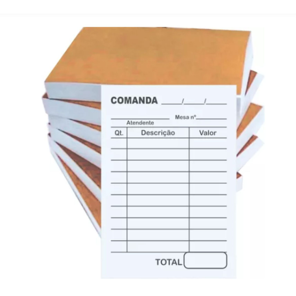 Kit Combo 5 Blocos De Comanda C 100 Folhas Para Lanchonete Barzinho Restaurante Shopee Brasil 3635