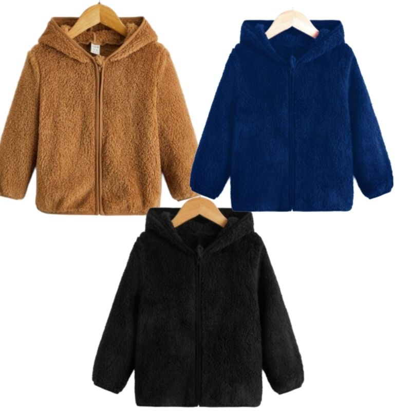 Blusa de Frio Menino Infantil Pelinho com Capuz Touca Tedy Casaco Teddy ...
