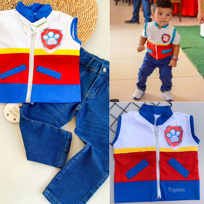 Colete e calça roupa da patrulha canina fantasia camisa ryder | Shopee ...