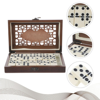 Jogo De Dominó Profissional 28 Peças Caixa Luxo De Madeira Domino Classico De Osso