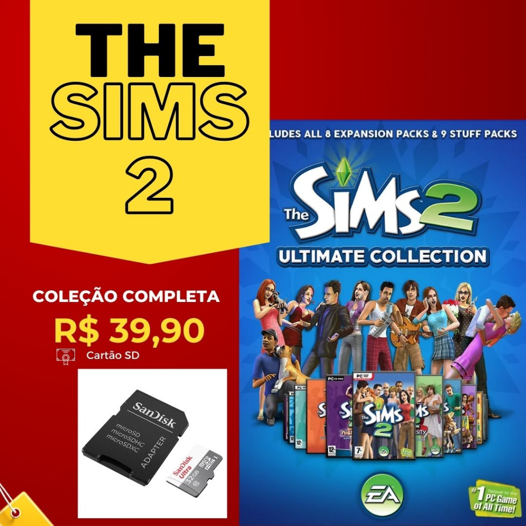 The Sims 2 Completo - Ultimate Collection - Cartão SD para jogar e ...