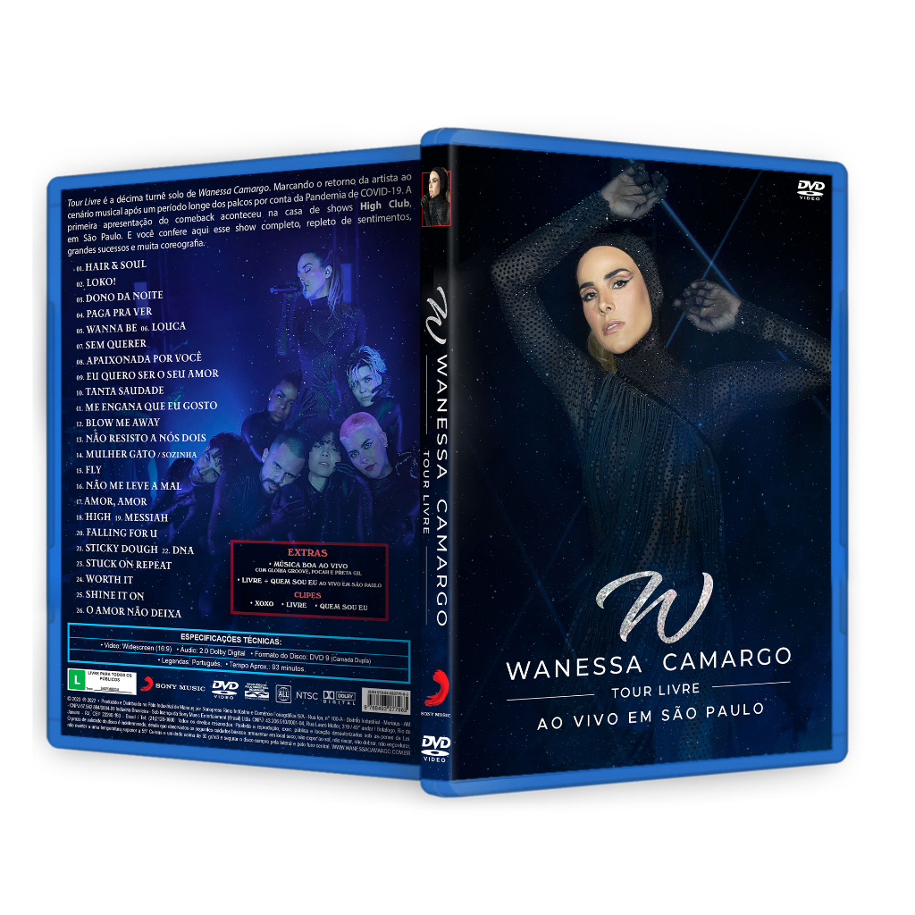 Blu-ray + DVD Wanessa Camargo - Tour Livre 2022 LEGENDADO (Ao Vivo