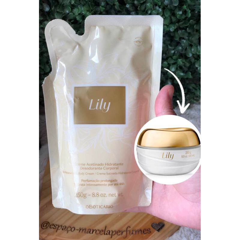 Refil Creme Acetinado Desodorante Hidratante Corporal Lily 250g ...