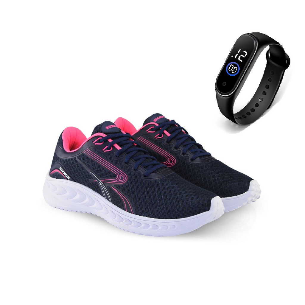 Tênis + Relógio Feminino Academia Caminhada Treino Lançamento Envio ...
