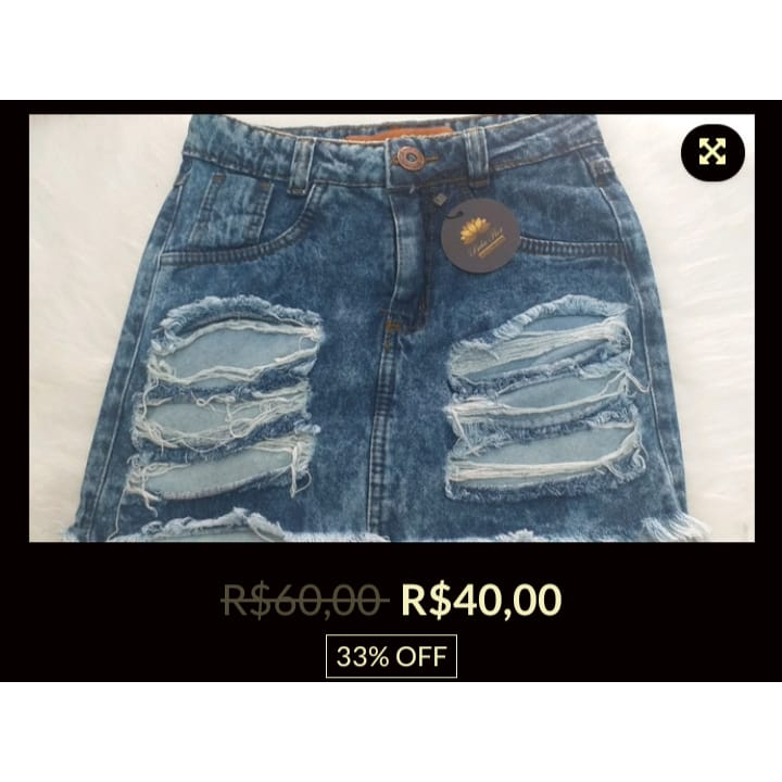 Saia store jeans modinha