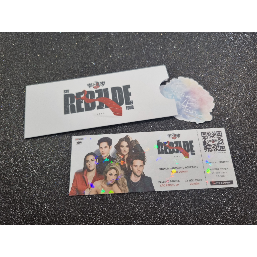 Ingresso Personalizado Rebelde Tour RBD Shopee Brasil