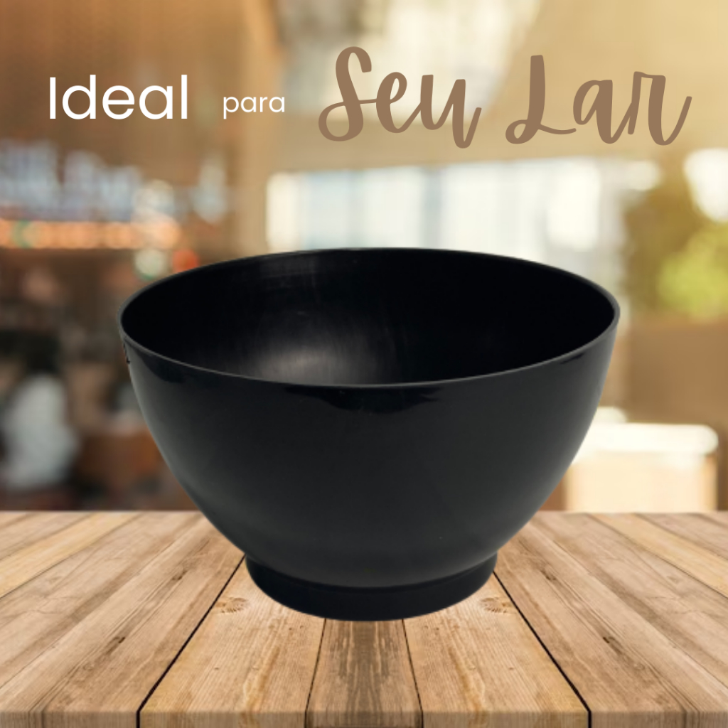 Kit 10 Cumbuca para Caldo Feijoada Tigela Pote Açaí Sopa Festa 700 ml preta