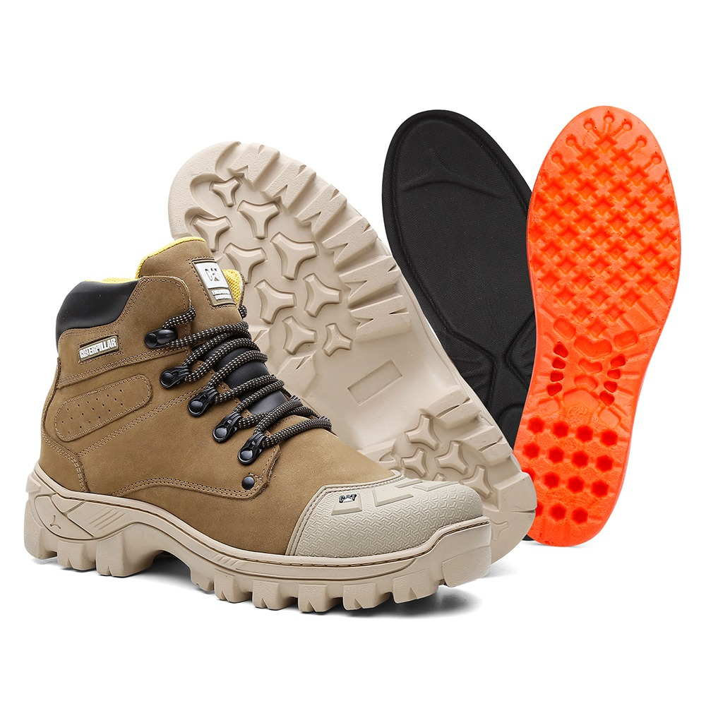 Bota Masculina Caterpillar em Couro Legítimo 2160 com Biqueira Costurada  Promoção