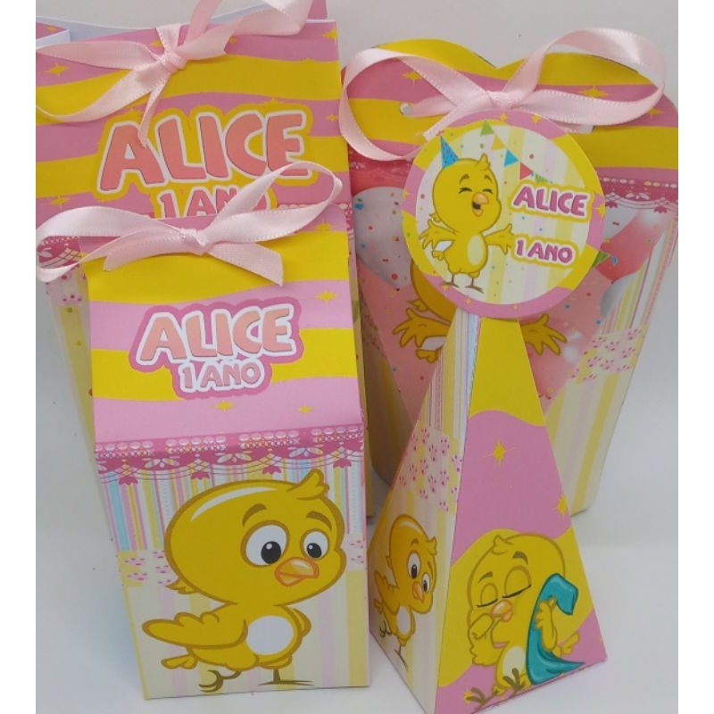 kit Festa Personalizada Pintinho Amarelinho Rosa 40 unidades | Shopee ...