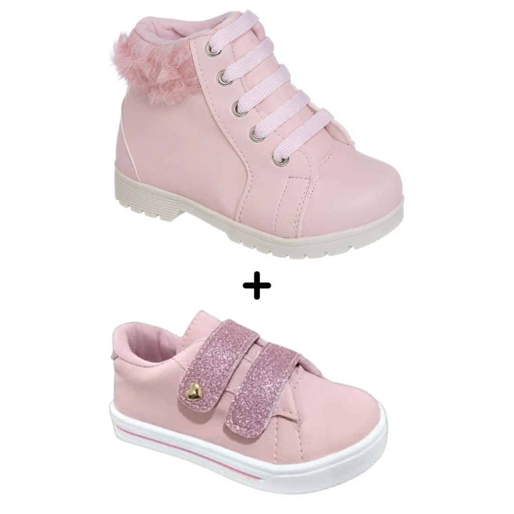 kit tênis Infantil Feminino versátil barato perfeito para