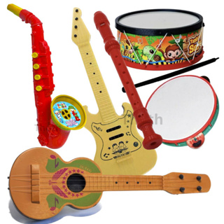 Kit 6 Brinquedo Viola Tambor Pandeiro Saxofone Infantil