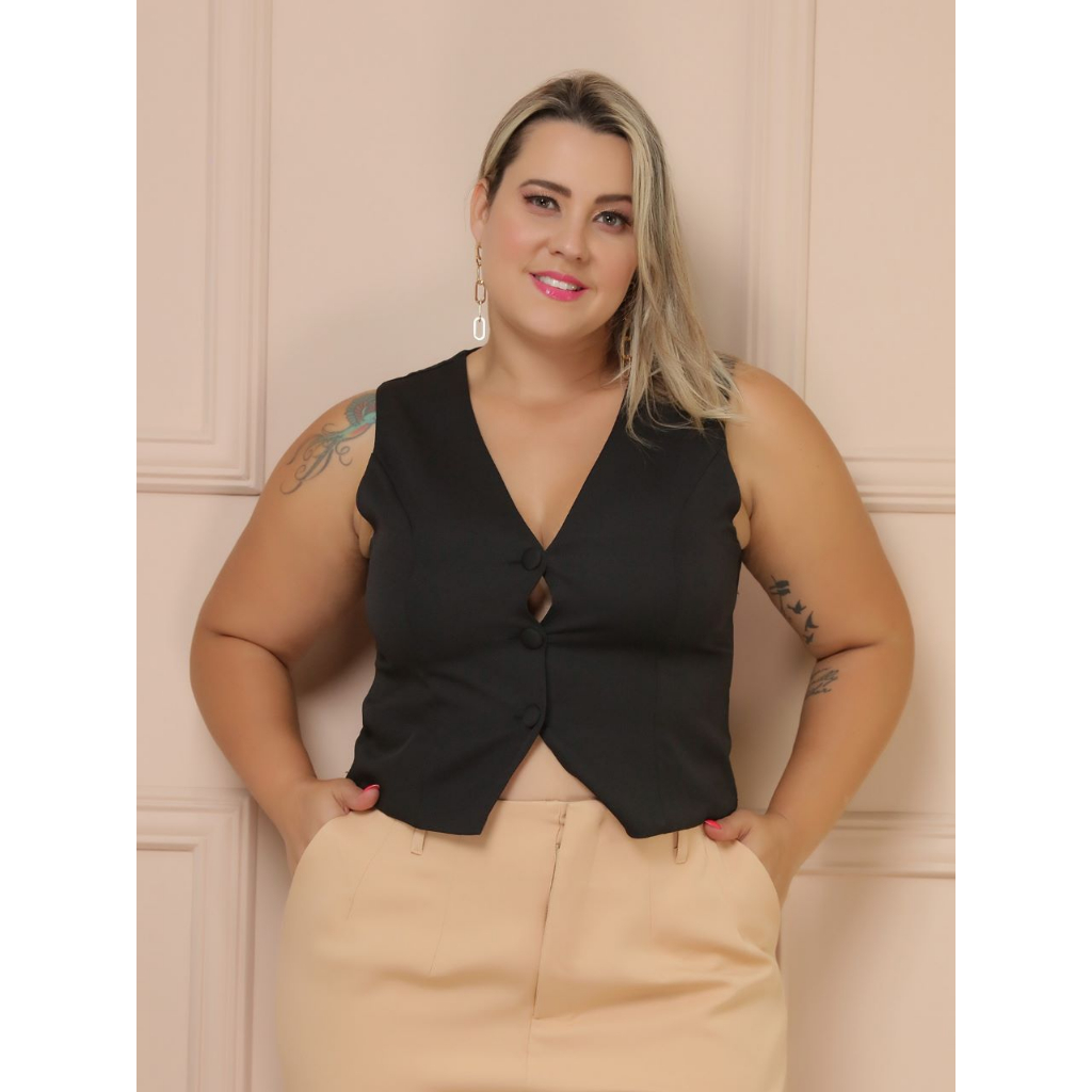 Colete alfaiataria plus store size