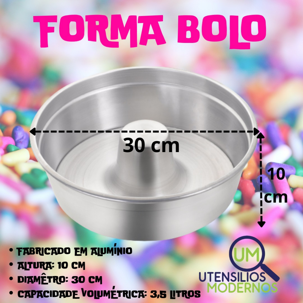 Forma de Bolo C/ Tubo Alumínio Extra Forte - N°20 / Ourominio