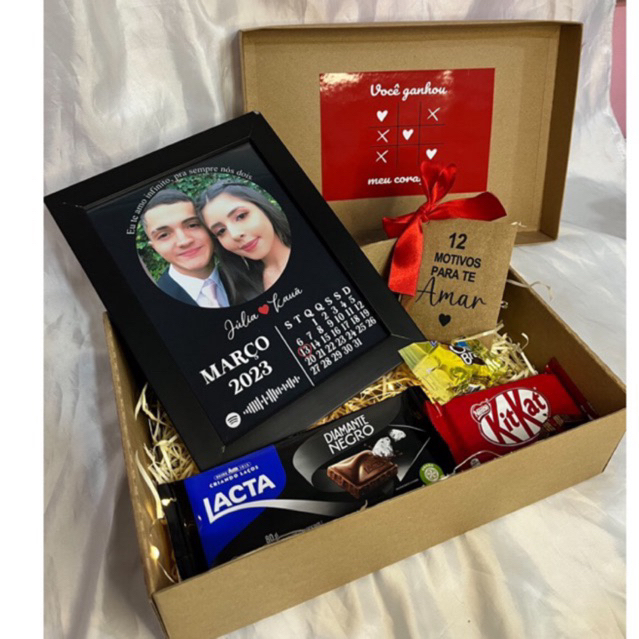 Caixa Kraft Personalizada Presente Personalizado Namorado/Namorada ...