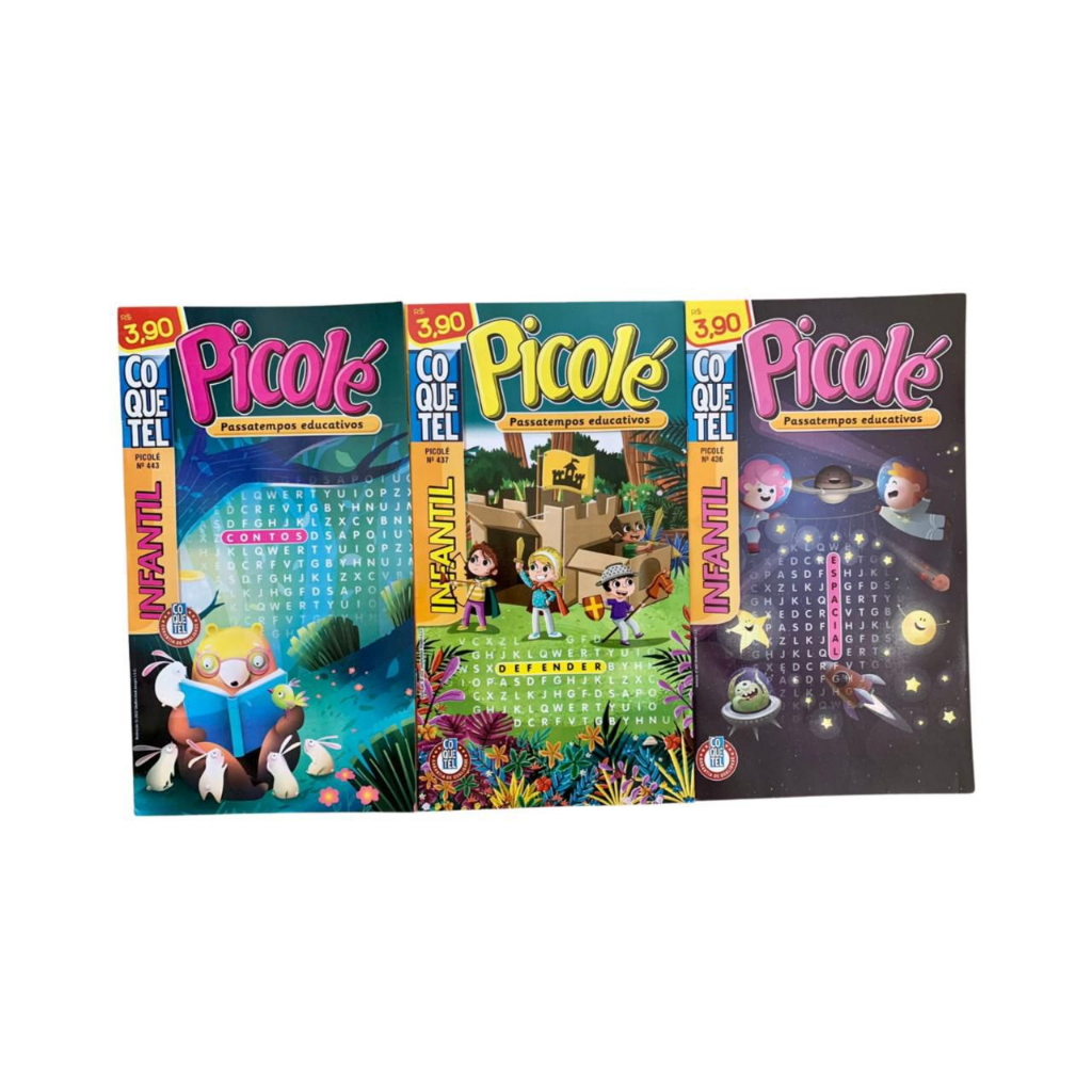 Kit Picolé Infantil Coquetel Com 4 Volumes - Atividade - Caça Palavras -  Jogos