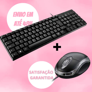 Kit Teclado E Mouse Basico Com Fio USB