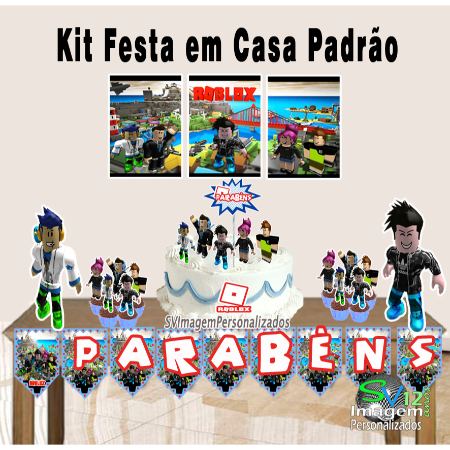 Kit Festa em Casa Roblox (kit Parabéns P)