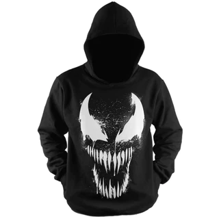 Blusa de Moletom Venom Punkstein com Capuz Bolso Lateral Flanelado 2 cabos