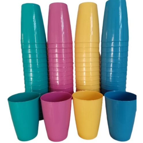 Kit 10 Copos Plástico RESISTENTE CORES SORTIDAS 350ml Cozinha ...