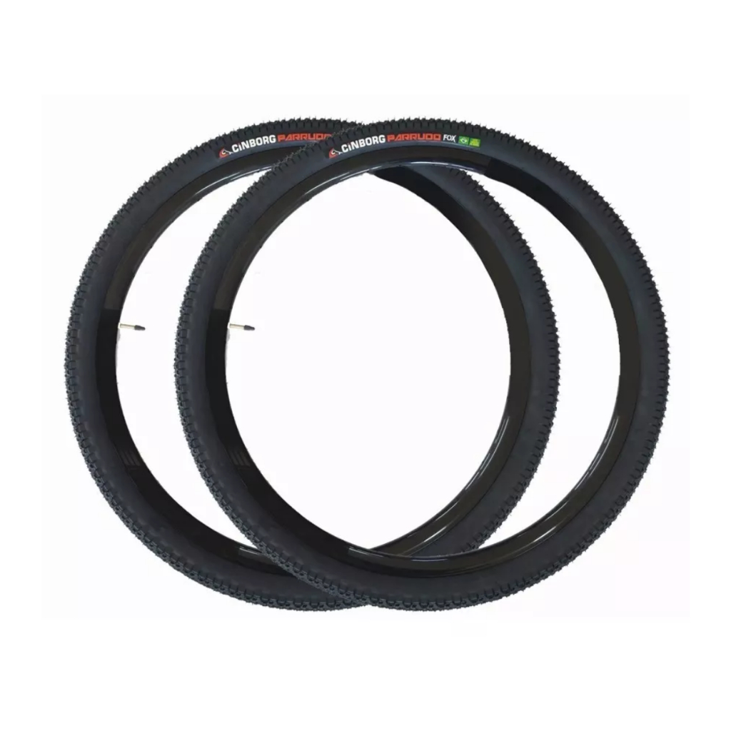 Par Pneus Cinborg Parrudo Fox Bicicleta Aro 26x2.10 Bike Mtb Balão