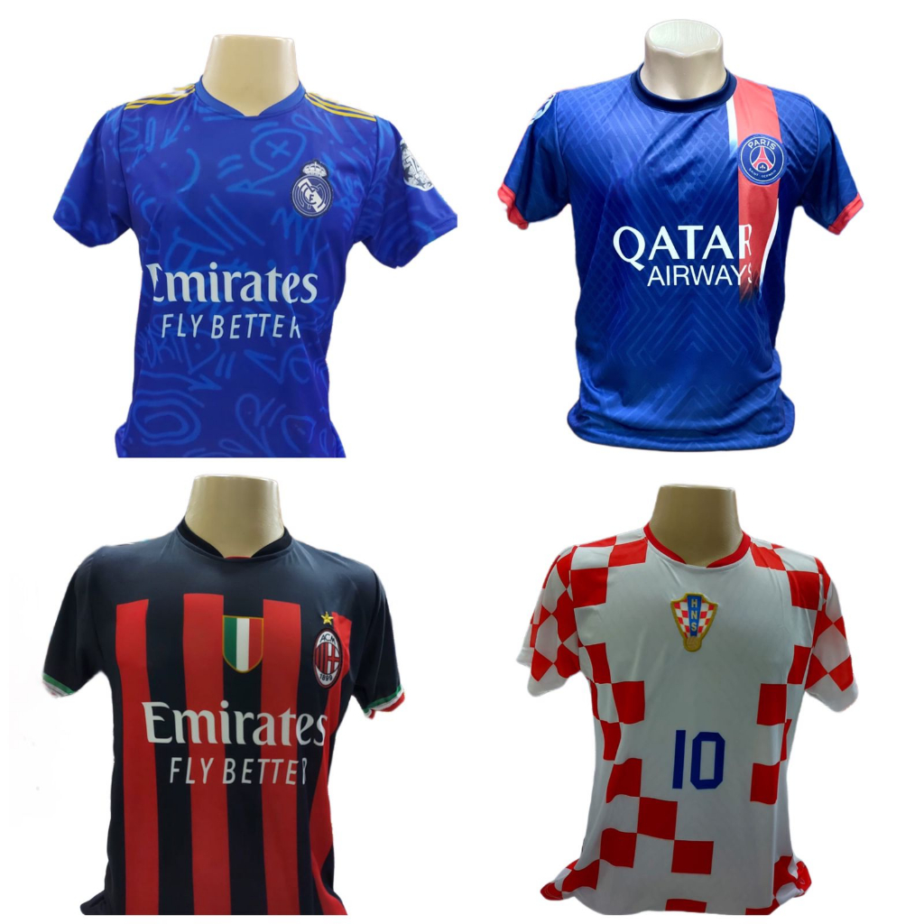 KIT COM 5 CAMISETAS DE TIME DE FUTEBOL | Shopee Brasil