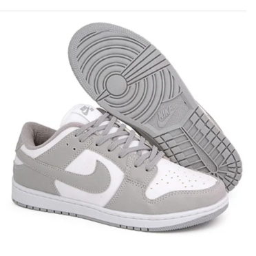 Air Jordan Branco E Cinza Cano Baixo Dunk Low Femenino E Masculino Basquete Dunk Lan Amento