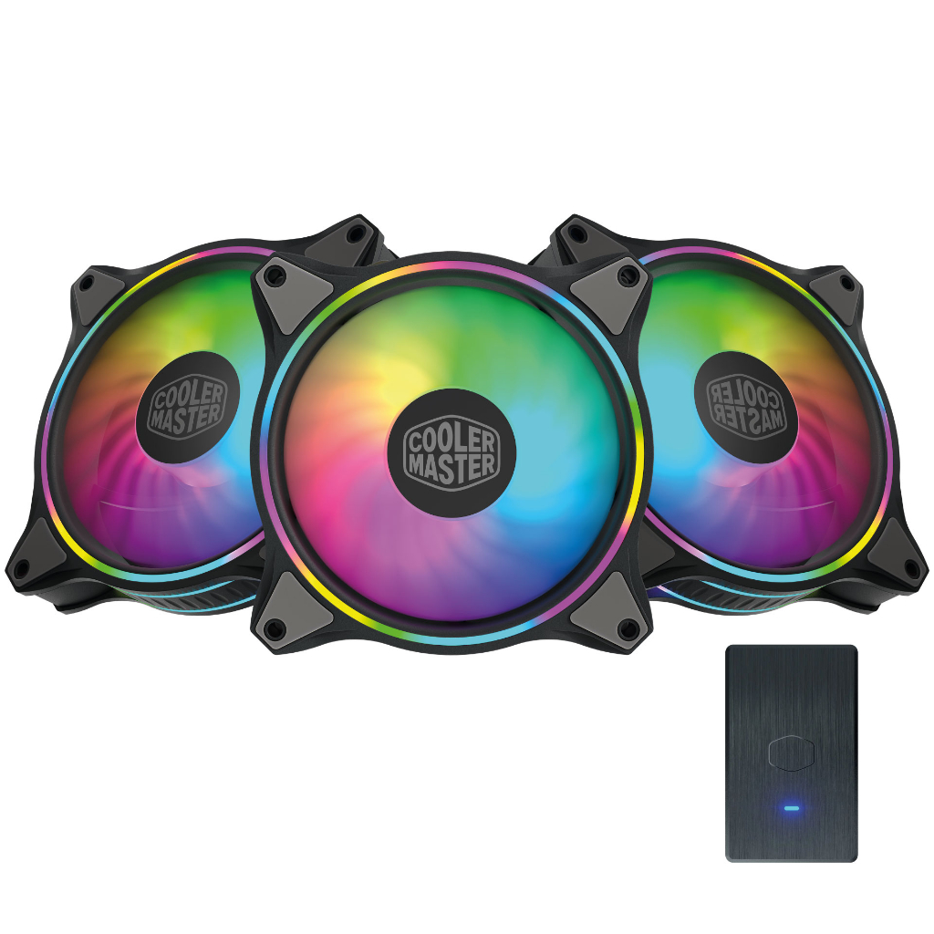 Kit Fan Cooler Master Masterfan MF120 Halo 3un com controlador de Led