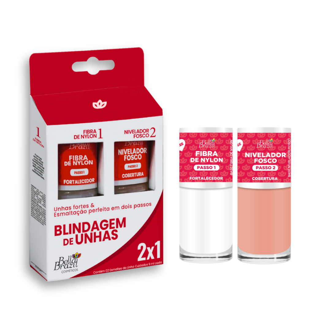Kit Blindagem de Unhas Bella Brazil Fibra de Nylon e Nivelador ...