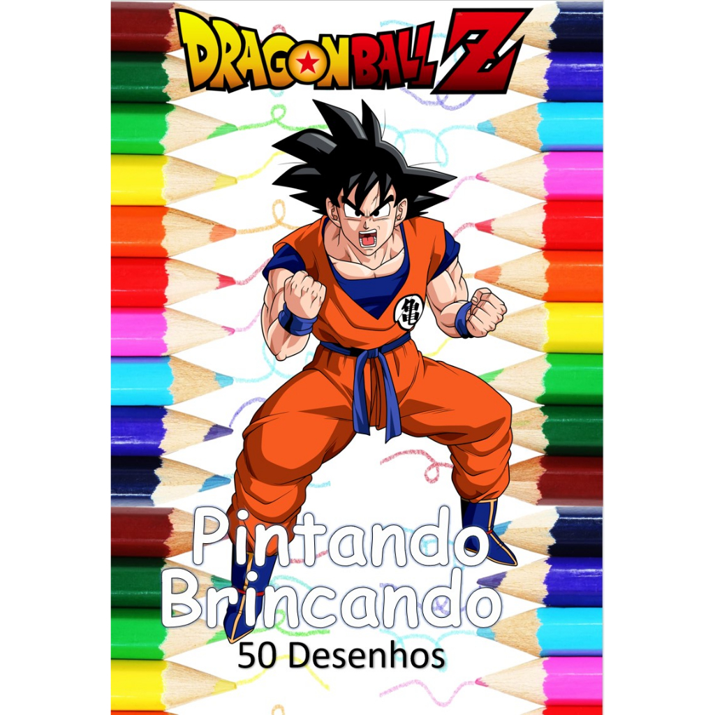 50 Desenhos Para Colorir Pintar - Tema Dragon Ball Z - Folhas A4 Sulfite  Avulsas/Soltas