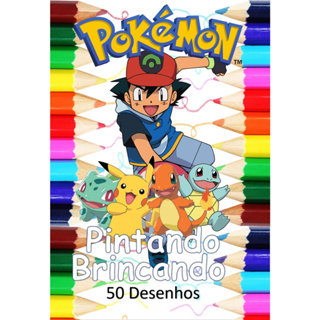 Kit 10 Livrinho para colorir Pokemon Revistinha de colorir Lembrancinha  personalizada Festa infantil Atividades para Pintar (Capa Tipo 2)