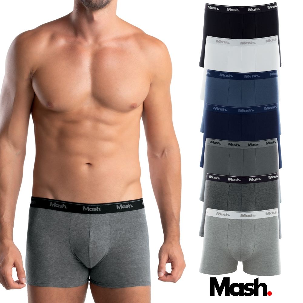 Kit 4 Cuecas Lisa Mash Básica Boxer Box Algodão Cotton Masculina Homem Cores Básicas