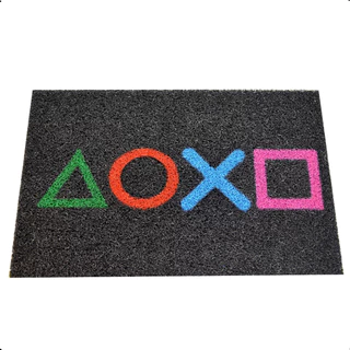 Tapete Capacho Limpe Sim Geek 60x40 Game Playstation Botoes Do Controle porta entrada quarto casa ape gamer vinil