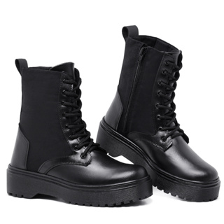 Bota Coturno Blogueira Feminina Preta John John Scott