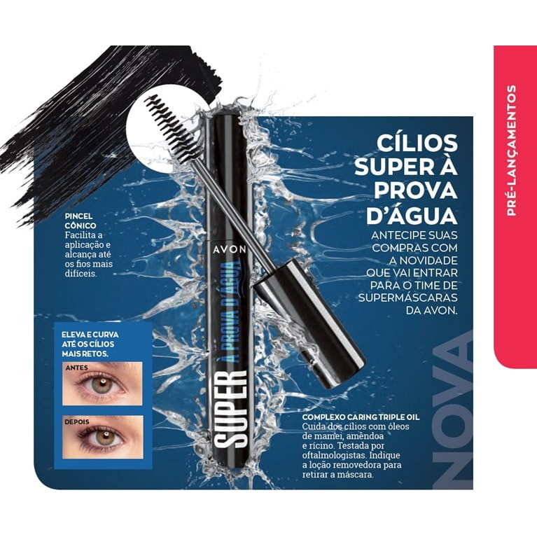 Máscara para Cílios Avon Super à Prova D'Água - 8ml | Shopee Brasil