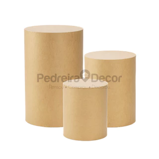TRIO DE CILINDRO MDF MESA FESTA DECORAÇÃO CILINDRO ANIVERSARIO CHA REVELAÇÃO LEMBRANCINHA