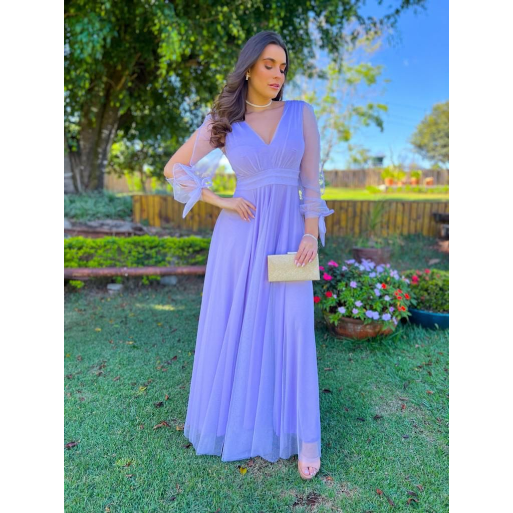 Vestido debutante best sale manga longa