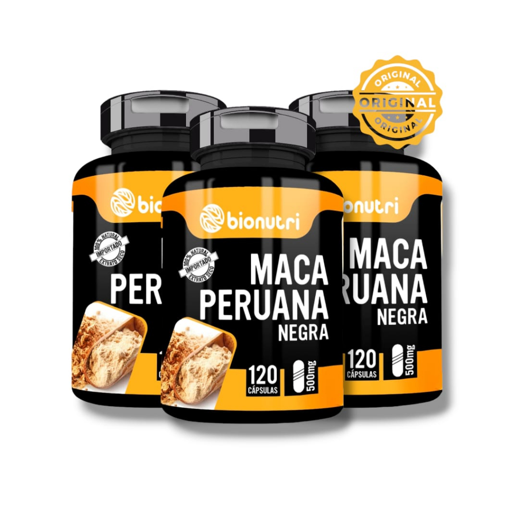 Kit 3 Maca Peruana Negra 360 Cápsulas Original Bionutri