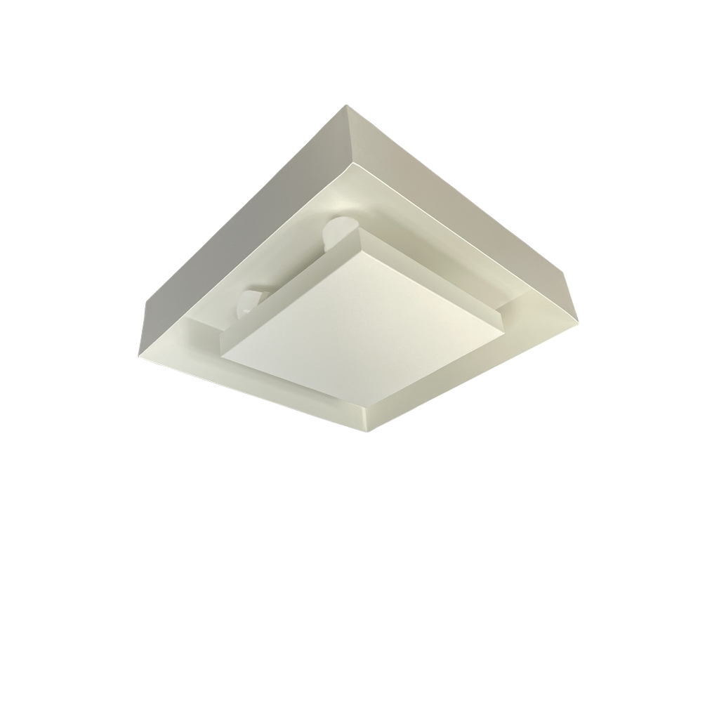 Plafon Luminária De Luz Indireta Sobrepor Quadrado 35x35cm Para 4 Lâmpadas E27 Branco