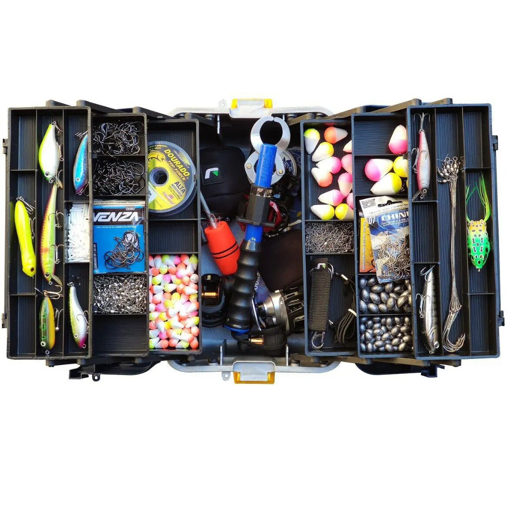 Caixa De Pesca H I Cx-6bj Maleta Grande 6 Bandeja Articulada